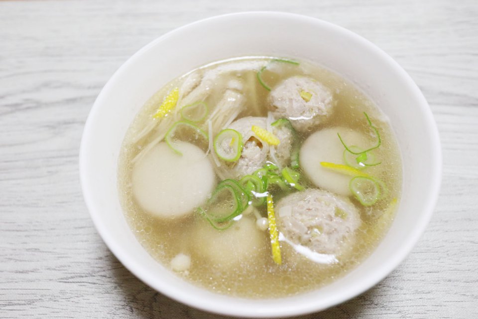 上庄さといもと肉だんごの中華スープ