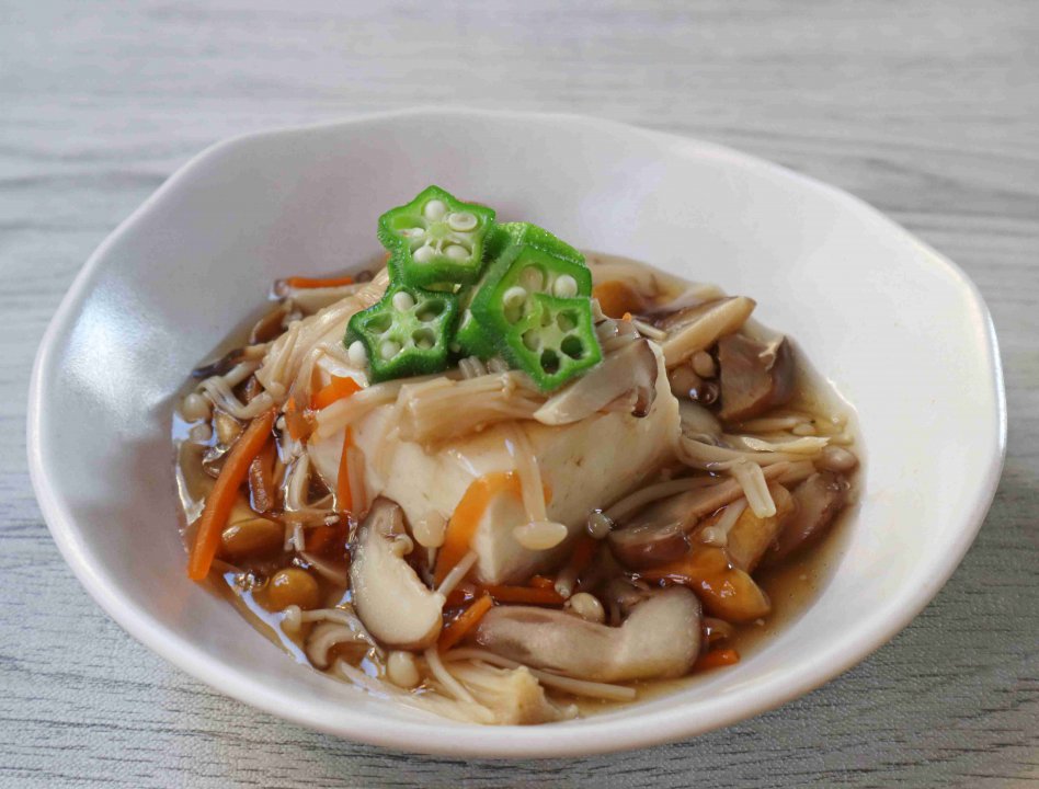 おーい菌床椎茸　豆腐のきのこあんかけ