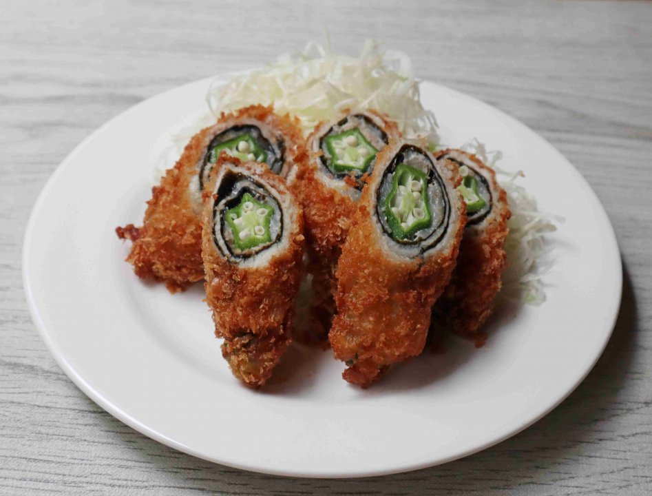 オクラのり巻フライ