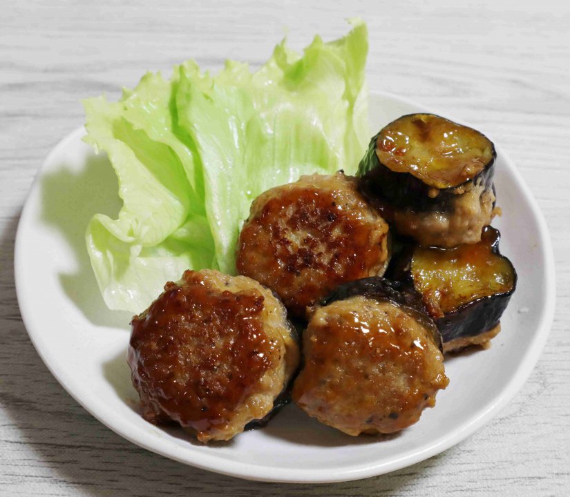 なすの照り焼きハンバーグ