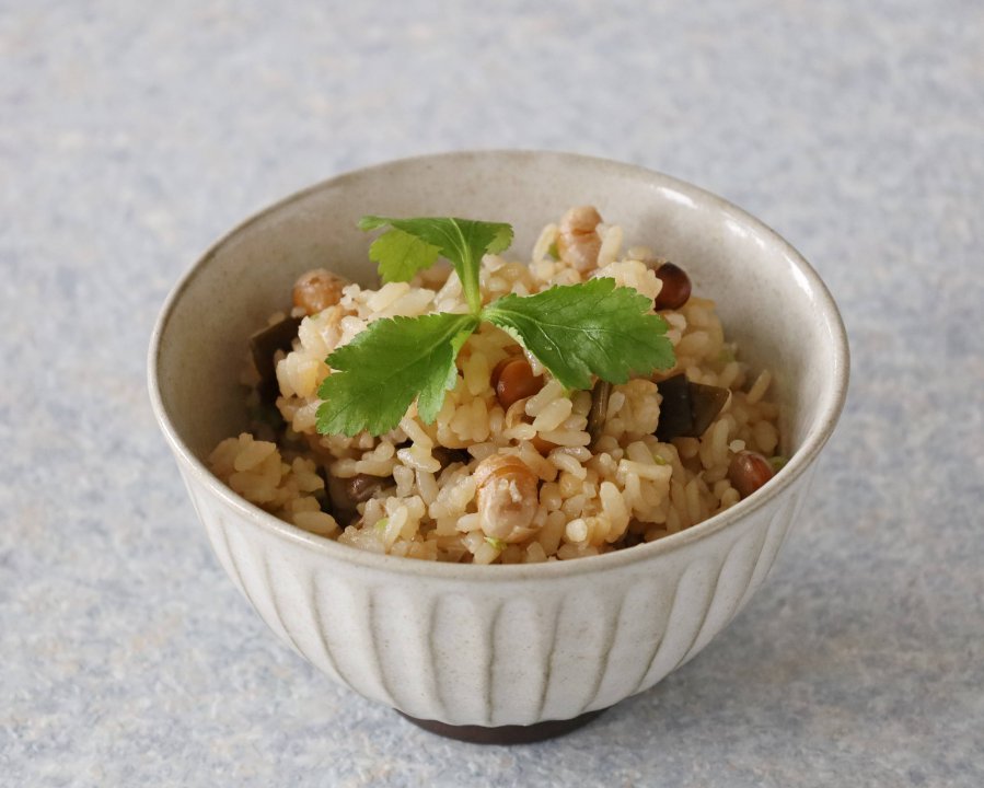 炒り大豆の茶めし