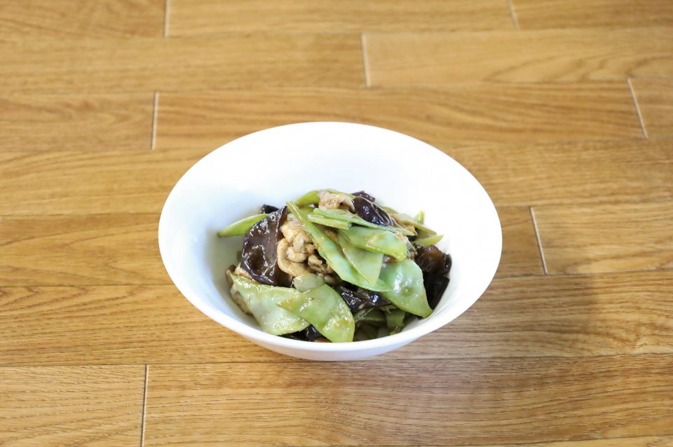 希少野菜を日常に　フジマメと豚肉の オイスター炒め