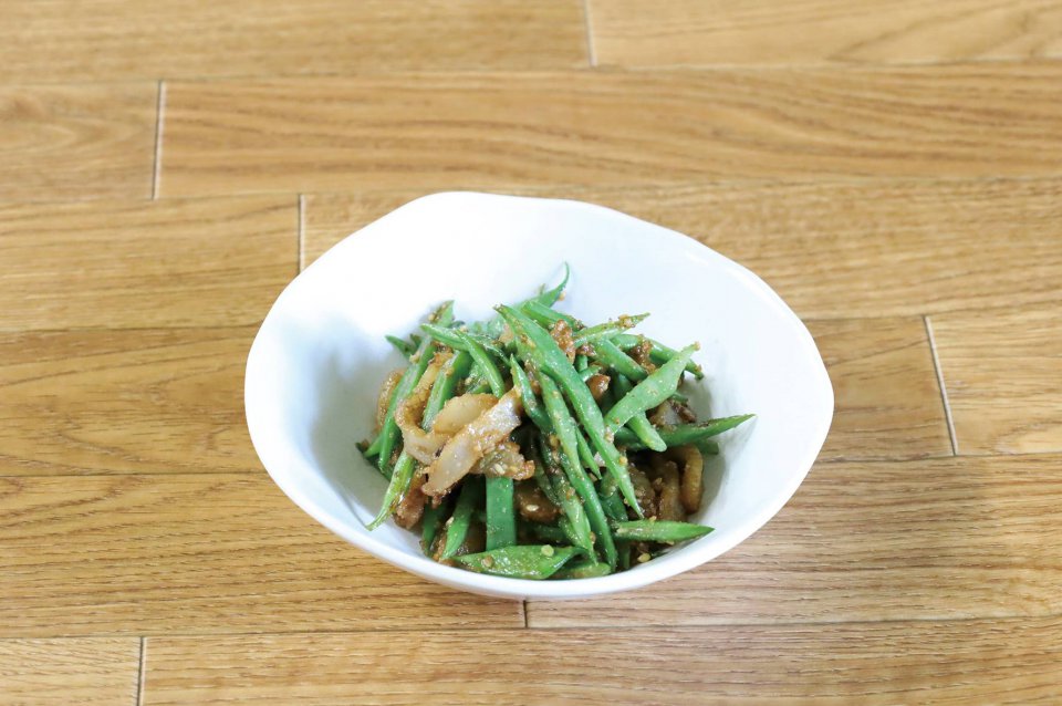 シャキシャキ食感　モロッコ豆のきんぴら