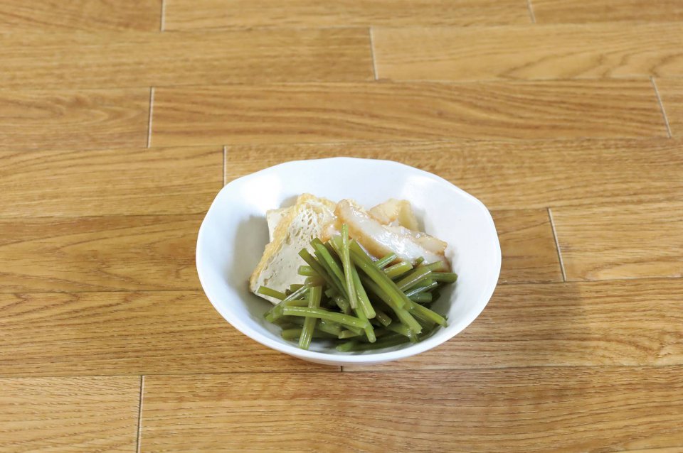 シャキシャキおいしい　いもじくと厚揚げの煮物