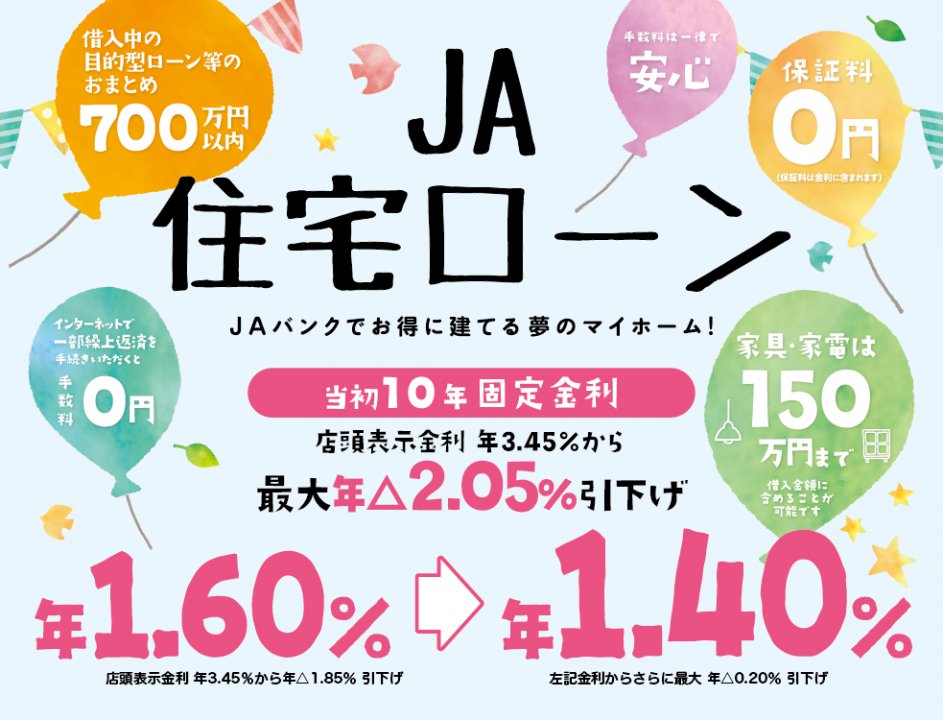 JA住宅ローン（10年固定内包型）